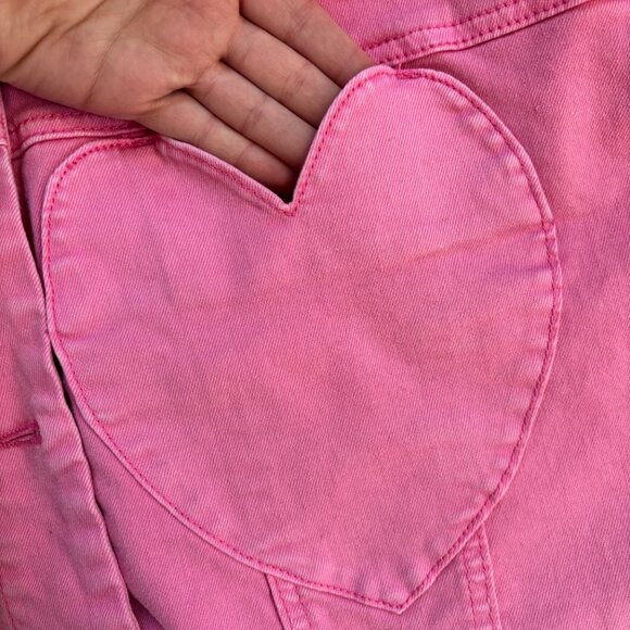 Plus Sized Pink Denim Jacket - Picture 3 of 7